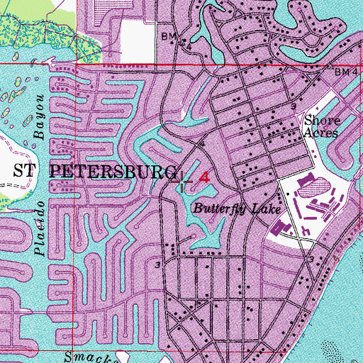 Topographic Map of Butterfly Lake, FL