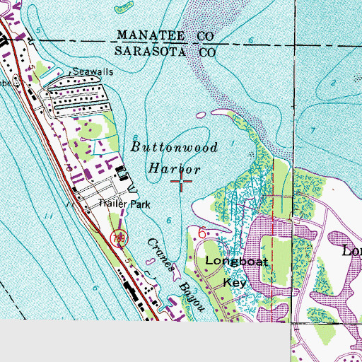 Topographic Map of Buttonwood Harbor, FL