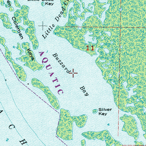 Topographic Map of Buzzard Bay, FL