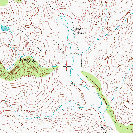 Topographic Map of Corral Creek, AZ