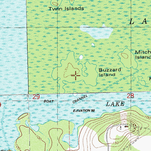 Topographic Map of Buzzard Island, FL