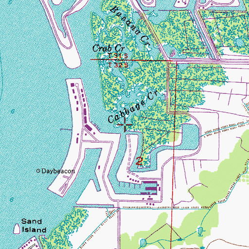 Topographic Map of Cabbage Creek, FL