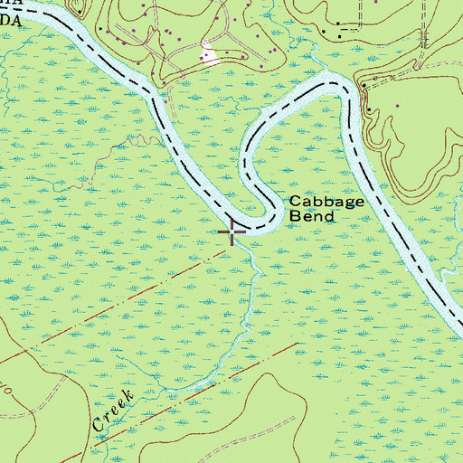 Topographic Map of Cabbage Creek, FL
