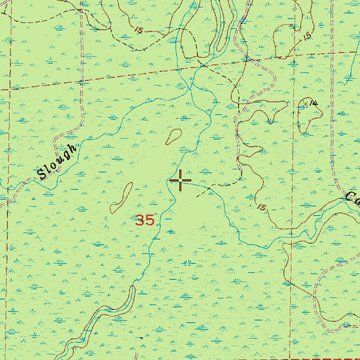 Topographic Map of Cabbage Drain, FL
