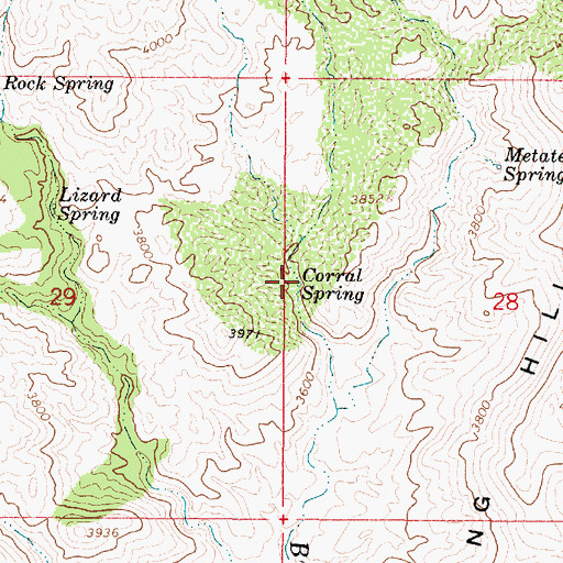 Topographic Map of Corral Spring, AZ