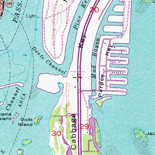 Topographic Map of Cabbage Key, FL