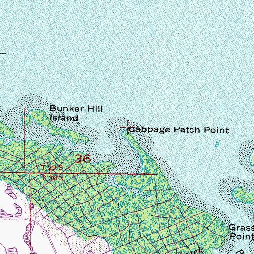 Topographic Map of Cabbage Patch Point, FL