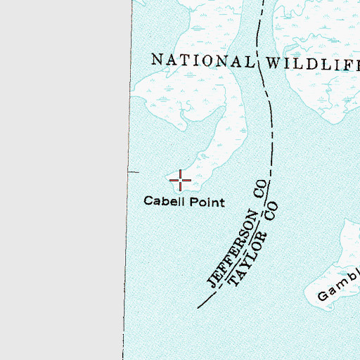 Topographic Map of Cabell Point, FL