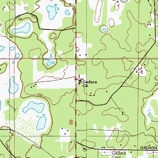 Topographic Map of Gadara Baptist Church, FL