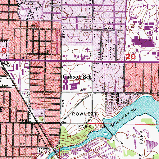 Topographic Map of Cahoon Elementary Magnet School, FL