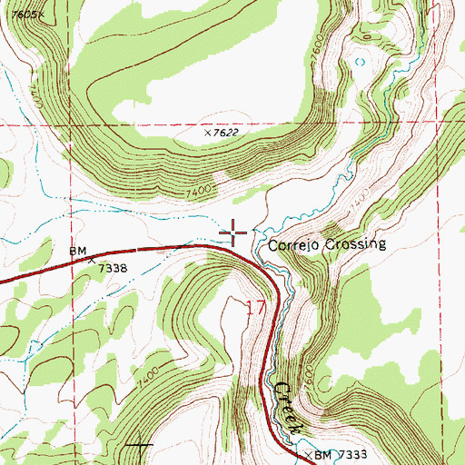 Topographic Map of Correjo Crossing, AZ