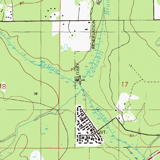 Topographic Map of Caldwell Branch, FL