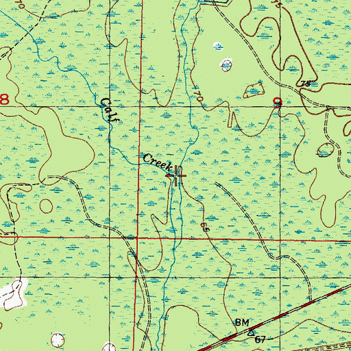 Topographic Map of Calf Creek, FL