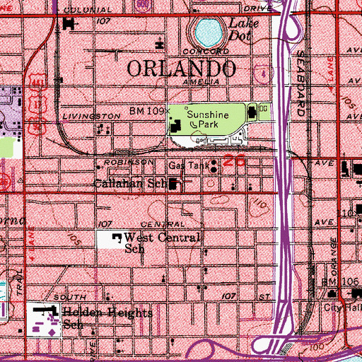 Topographic Map of Callahan School (historical), FL