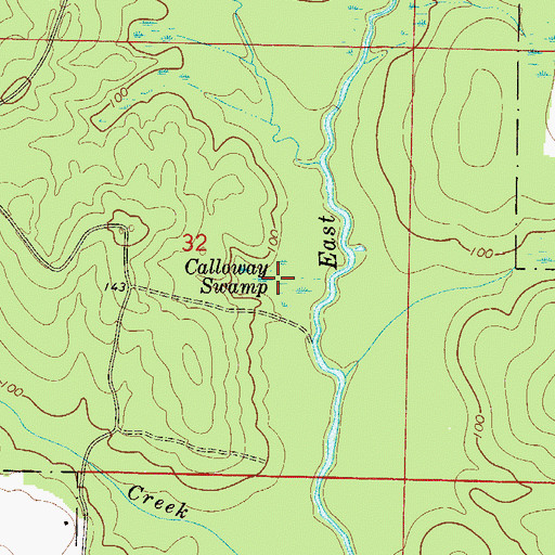 Topographic Map of Calloway Swamp, FL