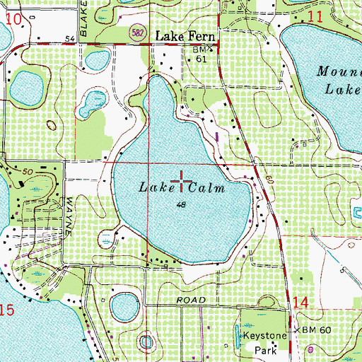 Topographic Map of Lake Calm, FL