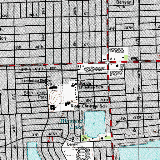 Topographic Map of Calvary Church, FL