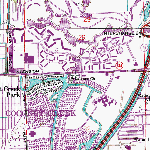 Topographic Map of Calvary Church, FL