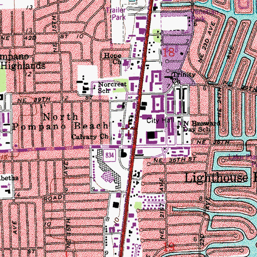 Topographic Map of Calvary Church, FL