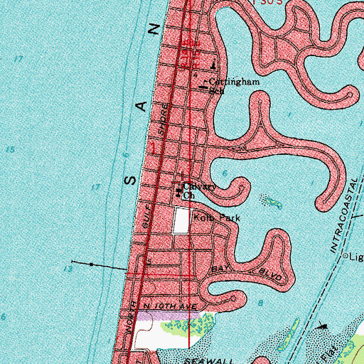 Topographic Map of Calvary Church, FL