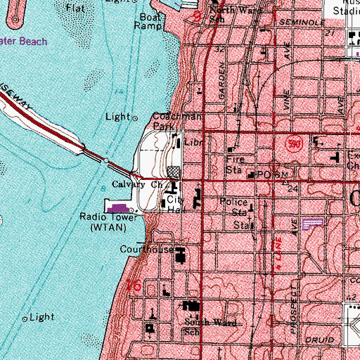 Topographic Map of Calvary Church, FL