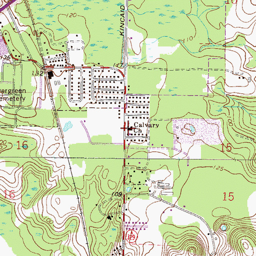 Topographic Map of Calvary Church, FL