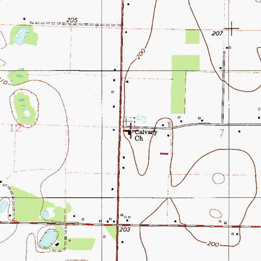 Topographic Map of Calvary Church, FL