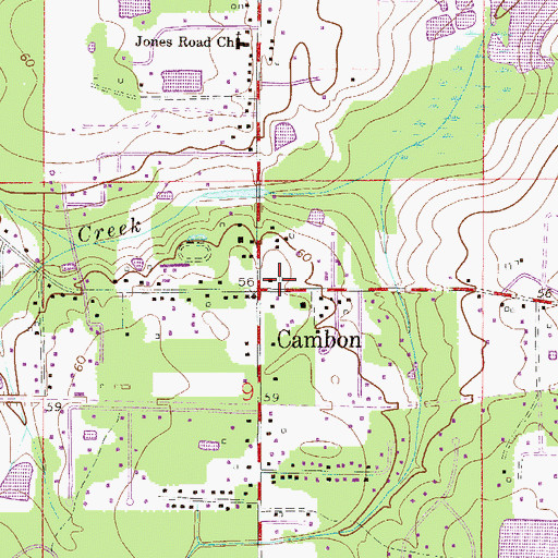 Topographic Map of Cambon, FL