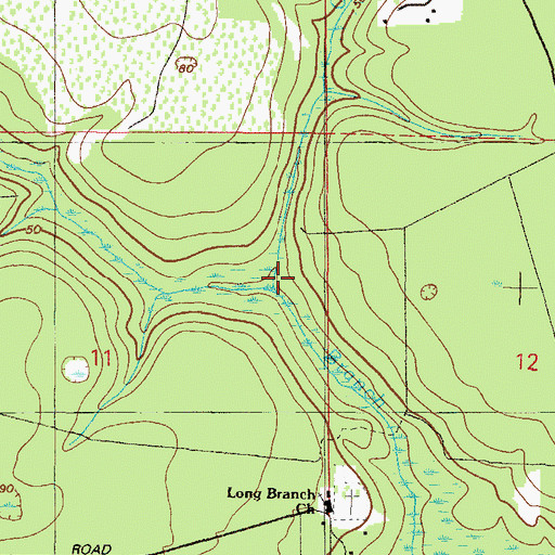 Topographic Map of Camp Branch, FL