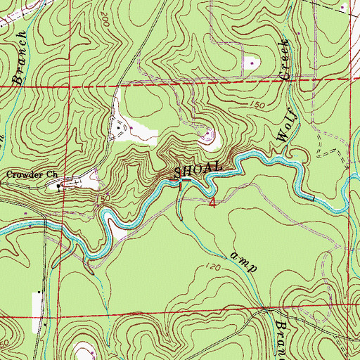 Topographic Map of Camp Branch, FL