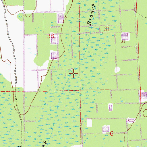 Topographic Map of Camp Branch, FL