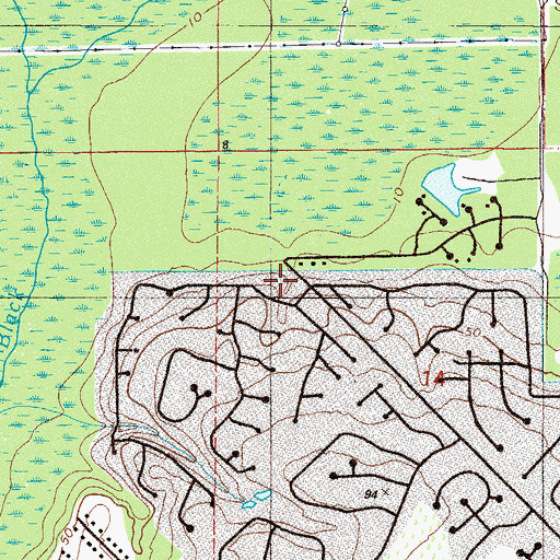 Topographic Map of Camp Coacoochee, FL