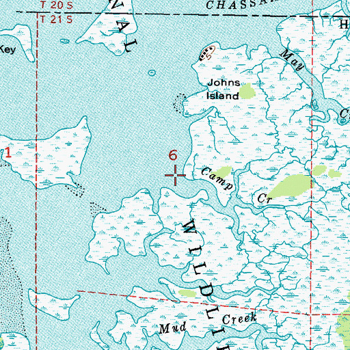 Topographic Map of Camp Creek, FL