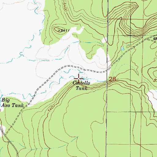 Topographic Map of Costello Tank, AZ