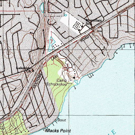 Topographic Map of Camp Echockotee, FL