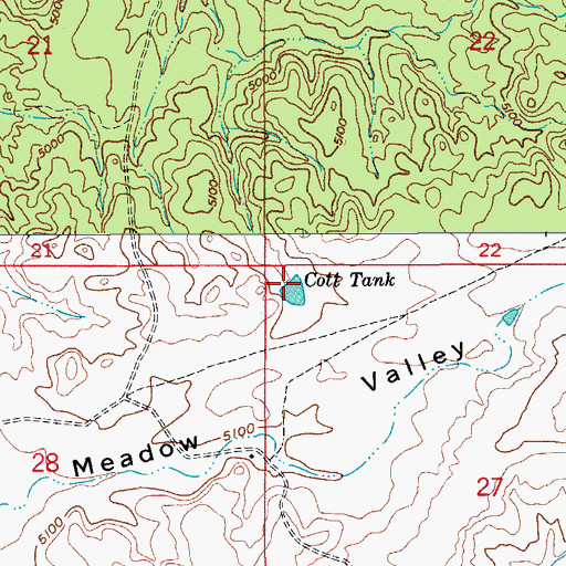 Topographic Map of Cott Tank, AZ