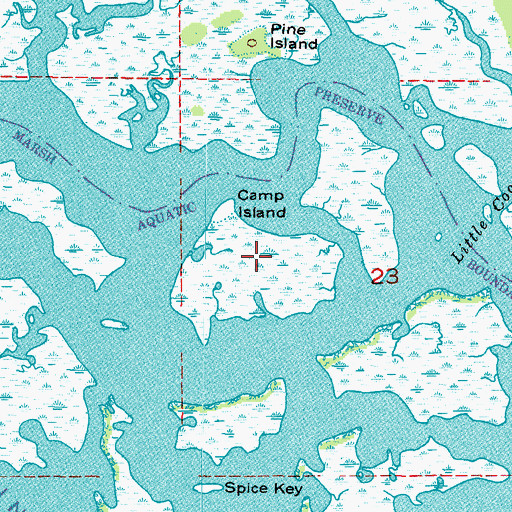 Topographic Map of Camp Island, FL