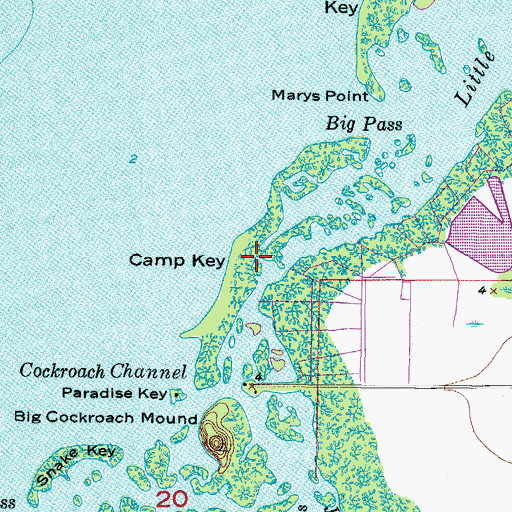 Topographic Map of Camp Key, FL