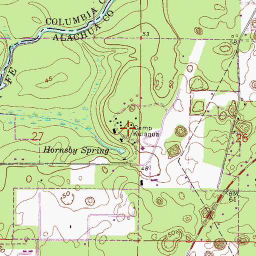Topographic Map of Camp Kulaqua, FL