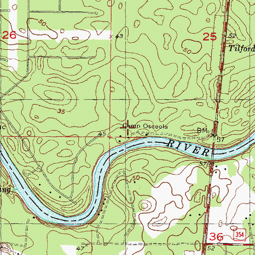 Topographic Map of Camp Osceola, FL