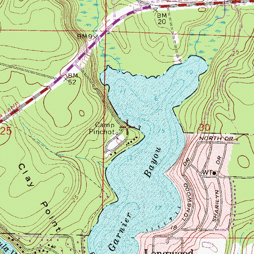 Topographic Map of Camp Pinchot, FL