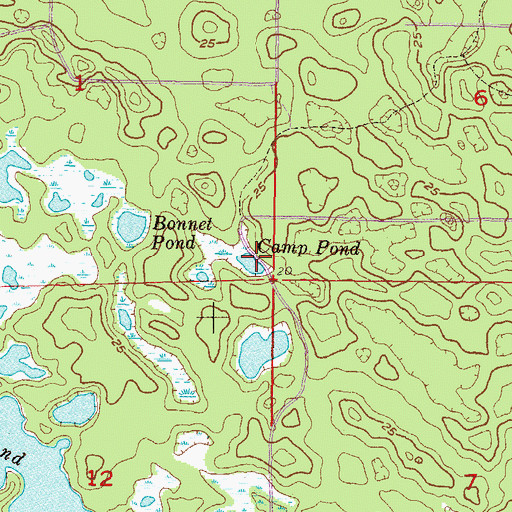 Topographic Map of Camp Pond, FL