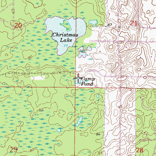 Topographic Map of Camp Pond, FL