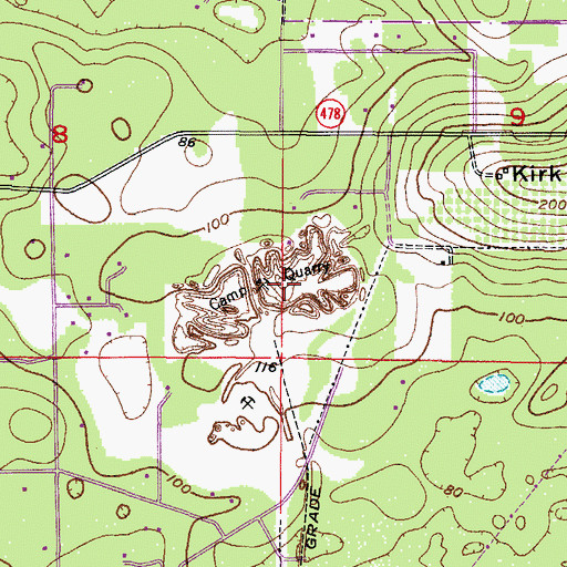 Topographic Map of Camp Quarry, FL