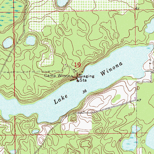 Topographic Map of Camp Winona, FL