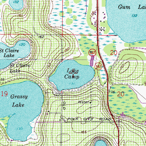 Topographic Map of Lake Camp, FL