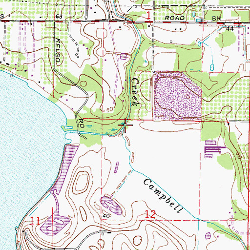 Topographic Map of Campbell Branch, FL