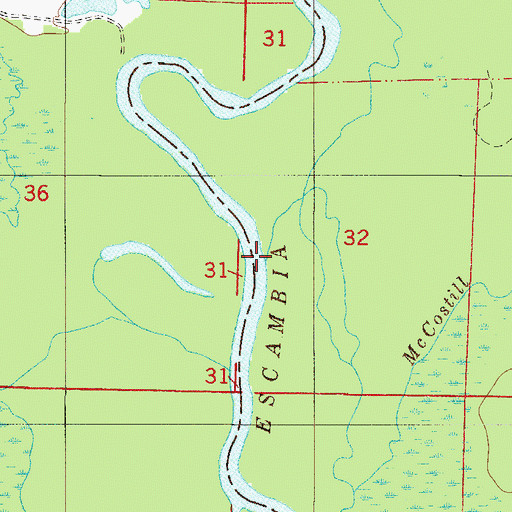 Topographic Map of Campbell Creek, FL