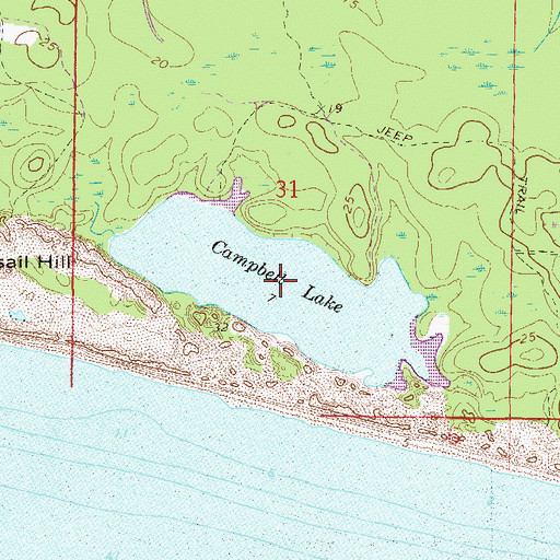Topographic Map of Campbell Lake, FL