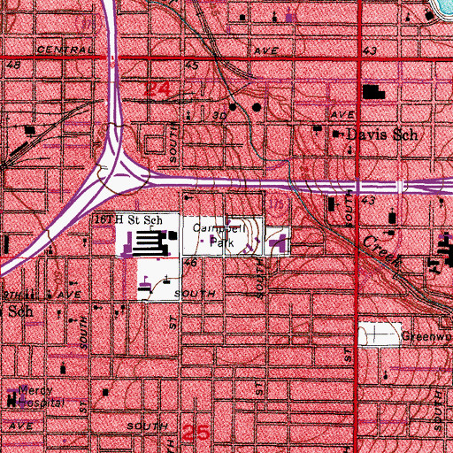 Topographic Map of Campbell Park, FL